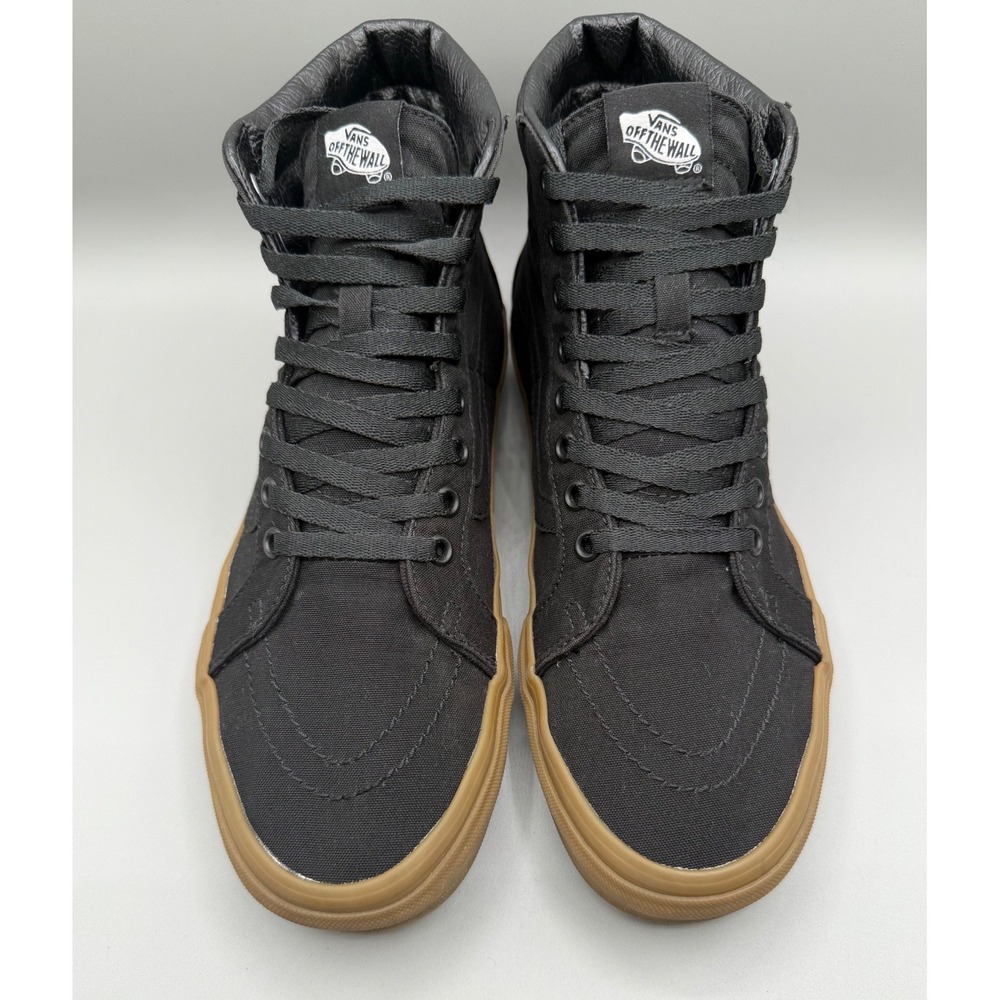 Vans Sk8-Hi Black Canvas Gum Sole High Top Sneakers Mens 10 721356 Skater - Picture 8 of 16